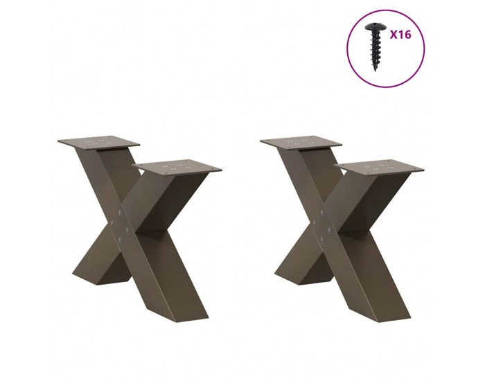 Sonata H Крака за холна маса X-образна 2 бр. естествена 50x(30-31) см