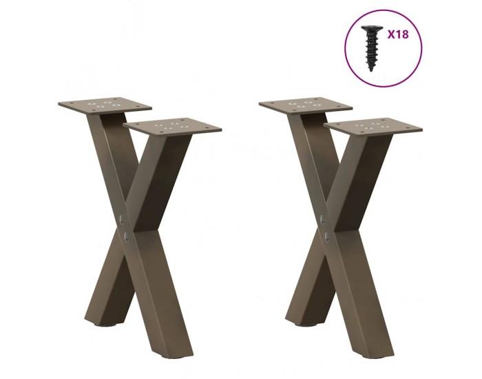 Sonata H Крака за холна маса X-образна 2 бр. естествена 37x(30-31) см