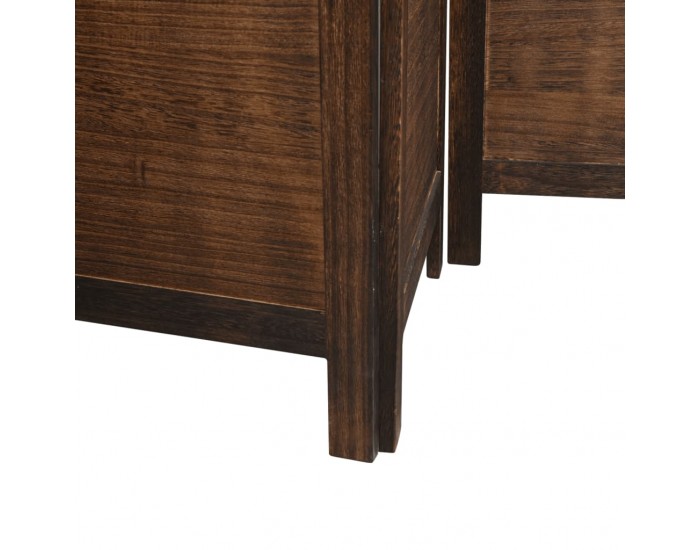 Sonata H Разделител за стая, 4 панела, тъмнокафяв, дърво пауловния масив