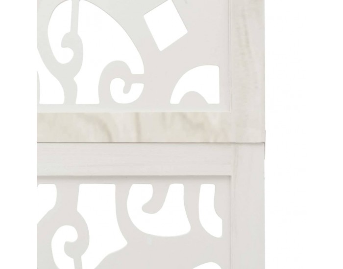 Sonata H Разделител за стая, 4 панела, бял, дърво пауловния масив