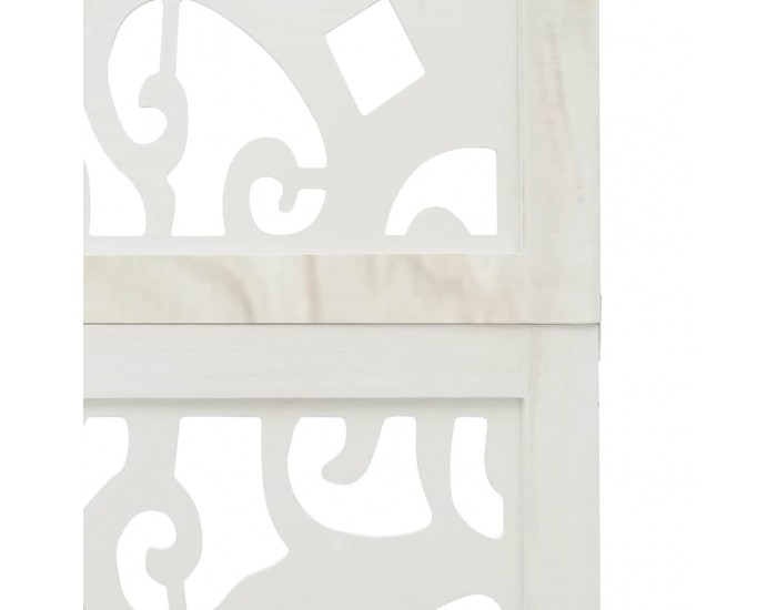 Sonata H Разделител за стая, 6 панела, бял, дърво пауловния масив