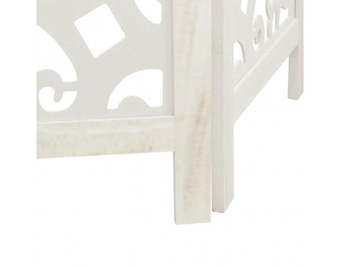 Sonata H Разделител за стая, 6 панела, бял, дърво пауловния масив