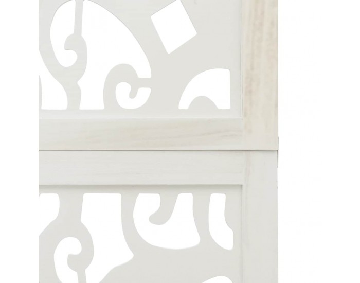 Sonata H Разделител за стая, 6 панела, бял, дърво пауловния масив