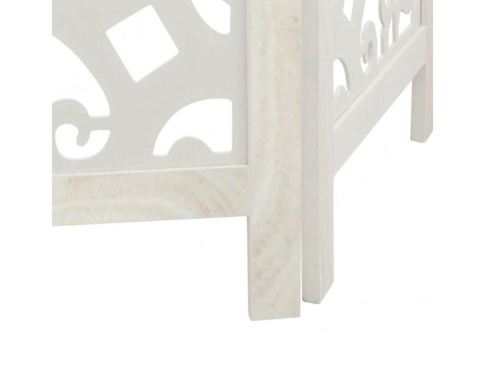 Sonata H Разделител за стая, 6 панела, бял, дърво пауловния масив