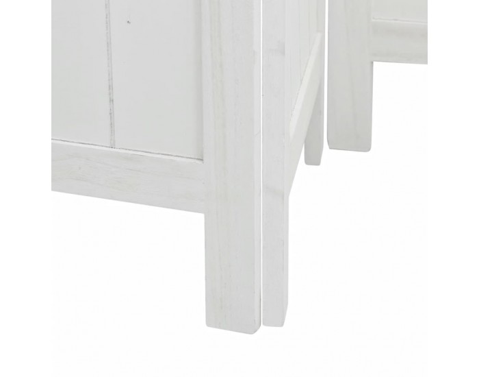 Sonata H Разделител за стая, 6 панела, бял, дърво пауловния масив