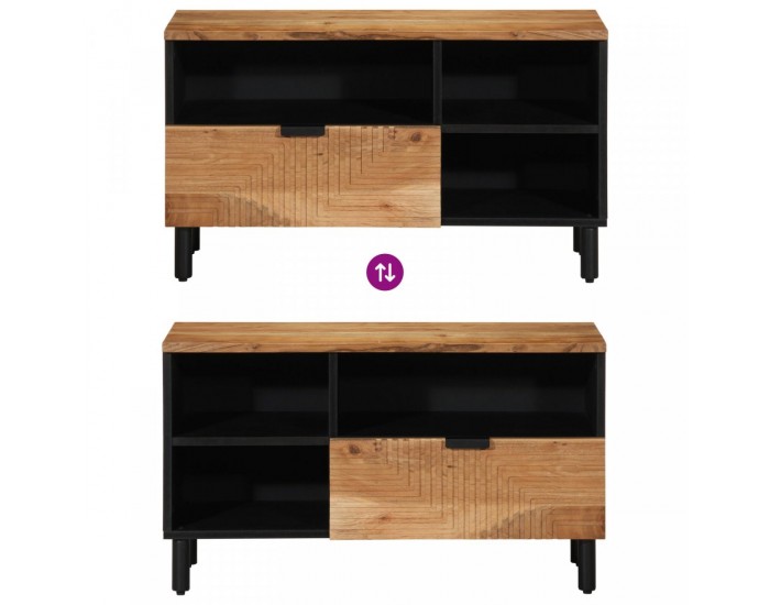 Sonata H TV шкаф 80x33,5x46 см от масивна акациева дървесина