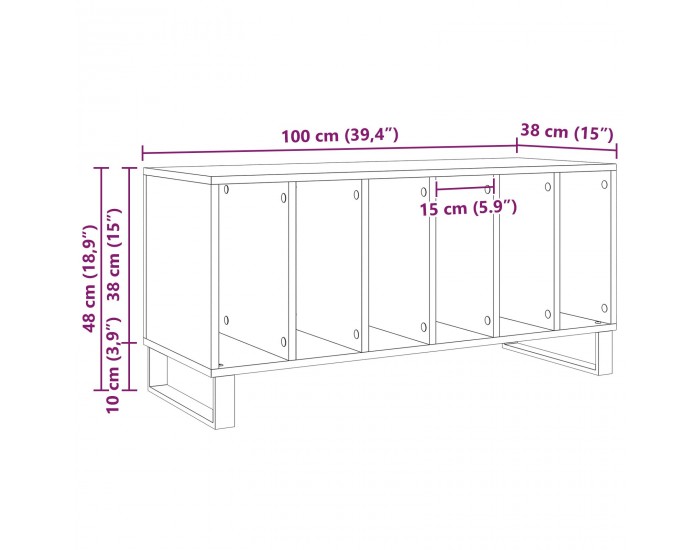 Sonata H Шкаф за записи Старо дърво 100x38x48 см Инженерна дървесина Sonata H Шкаф за записи Старо дърво 100x38x48 см Инженерна дървесина