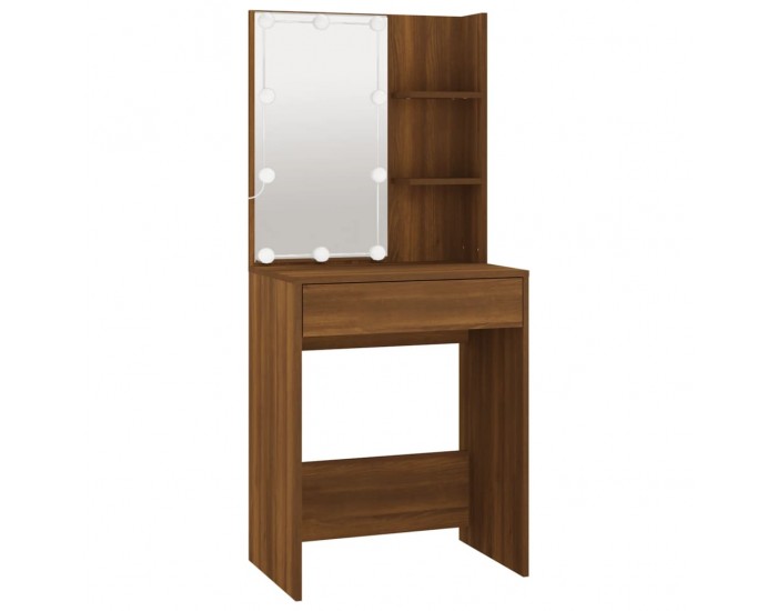 Sonata H Комплект тоалетка с LED, кафяв дъб, инженерно дърво