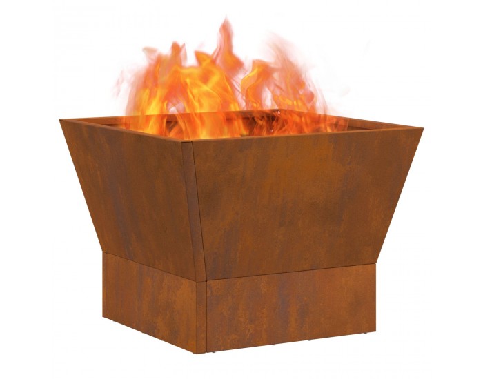 Sonata H Квадратно огнище 40x40x30 см Обветрена стомана