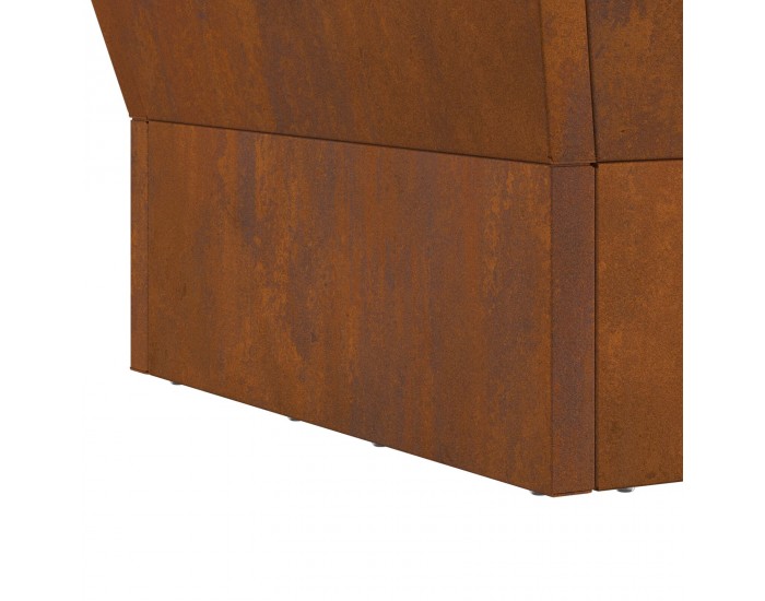 Sonata H Квадратно огнище 40x40x30 см Обветрена стомана