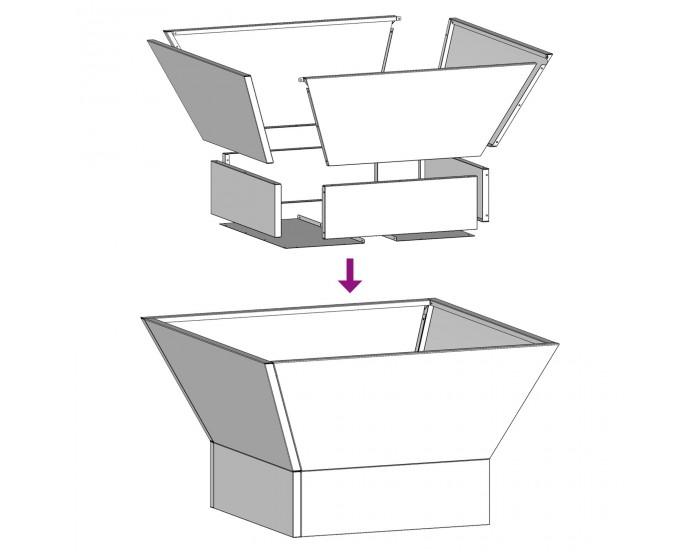 Sonata H Огнище Квадратно Черно 60x60x35 см Стомана Sonata H Огнище Квадратно Черно 60x60x35 см Стомана