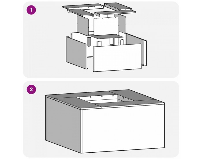 Sonata H Огнище Квадратно Червено 60x60x30 см Стомана