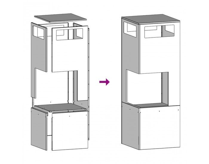 Sonata H Пожарна яма Квадратна 35x35x100 см от корозионноустойчива стомана