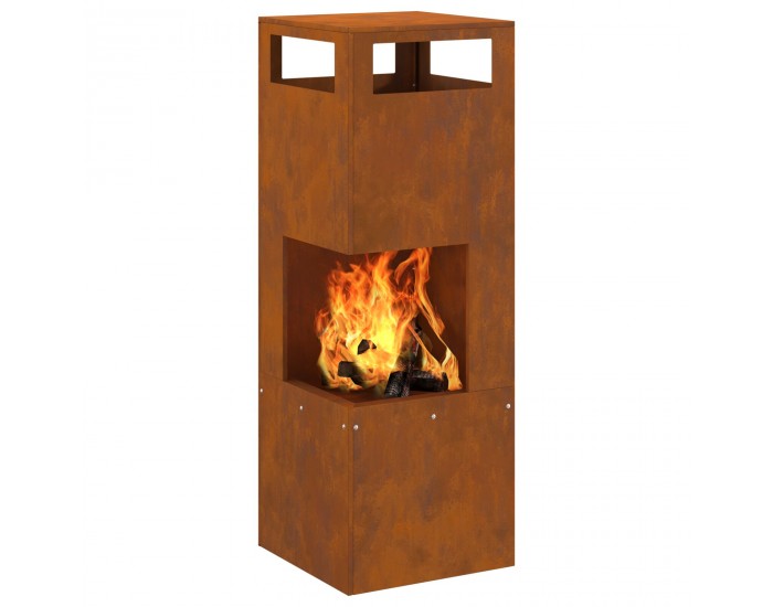 Sonata H Пожарна яма Квадратна 35x35x100 см от корозионноустойчива стомана