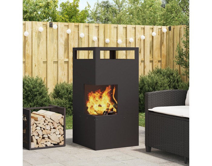 Sonata H Огнище Черно 50x50x100 см Стомана