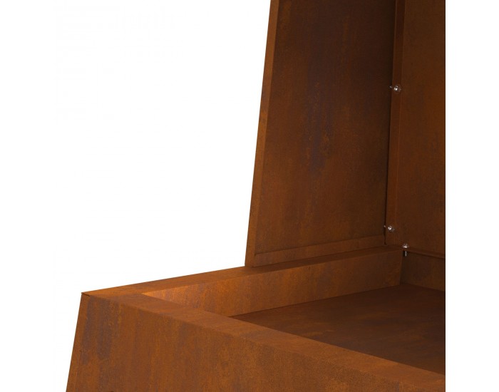 Sonata H Огнище с място за съхранение на дърва 60x35x100 см от Weathering Steel