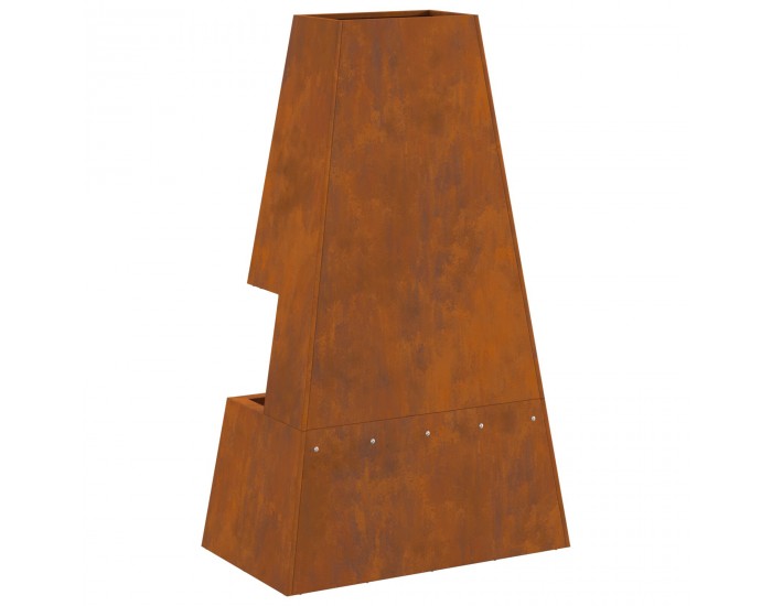 Sonata H Огнище с място за съхранение на дърва 60x35x100 см от Weathering Steel