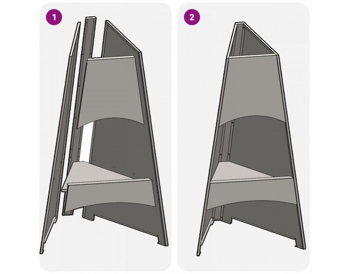 Sonata H Огнище Пирамида Черно 50x45x95 см Стомана