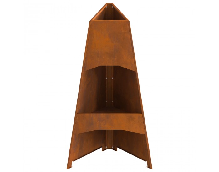 Sonata H Пиродж на огън Пирамида 50x45x95 см Износена стомана