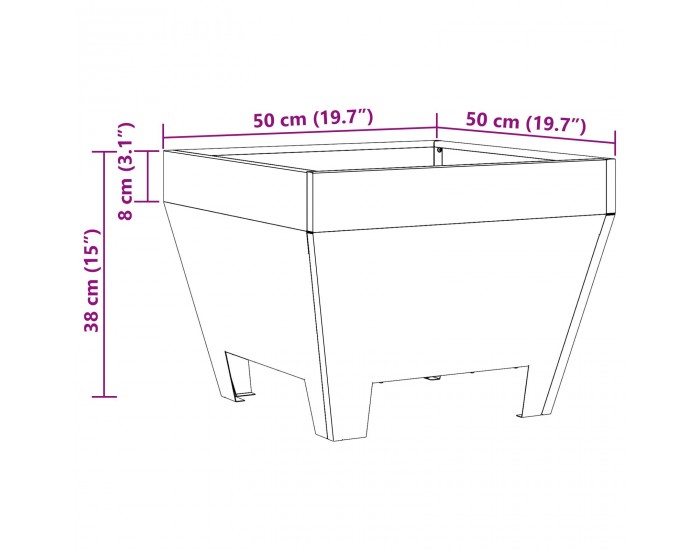 Sonata H Черно Квадратно Огнище 50x50x30 см от Стомана