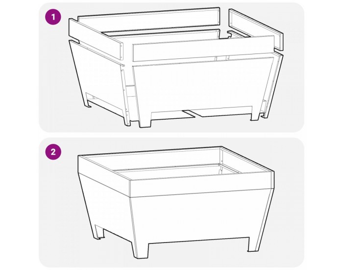 Sonata H Квадратно Огнище 50x50x30 см от Обветрена Стомана