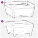 Sonata H Квадратно Огнище 50x50x30 см от Обветрена Стомана