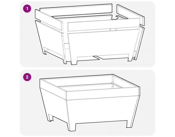 Sonata H Черно квадратно огнище 80x80x43 см от стомана Sonata H Черно квадратно огнище 80x80x43 см от стомана