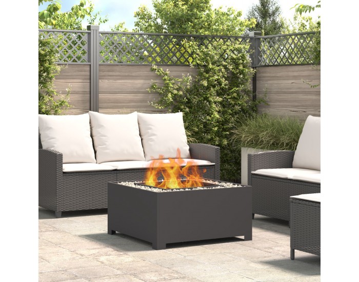 Sonata H Огнище Квадратно Черно 80x80x40 см Стомана