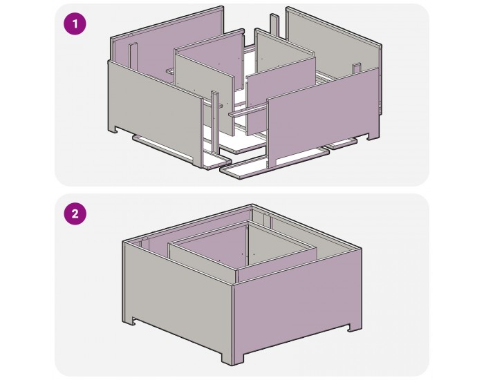 Sonata H Огнище Квадратно Черно 80x80x40 см Стомана