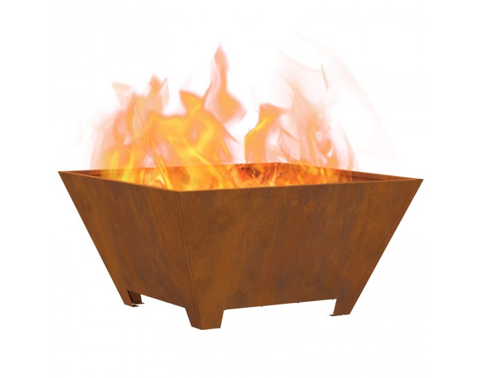 Sonata H Пожарна яма Квадратна 60x60x30 см от Обветрена стомана