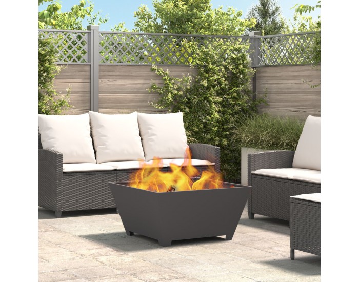 Sonata H Огнище Квадратно Черно 80x80x40 см Стомана