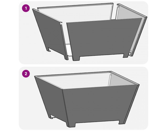Sonata H Огнище Квадратно Черно 80x80x40 см Стомана