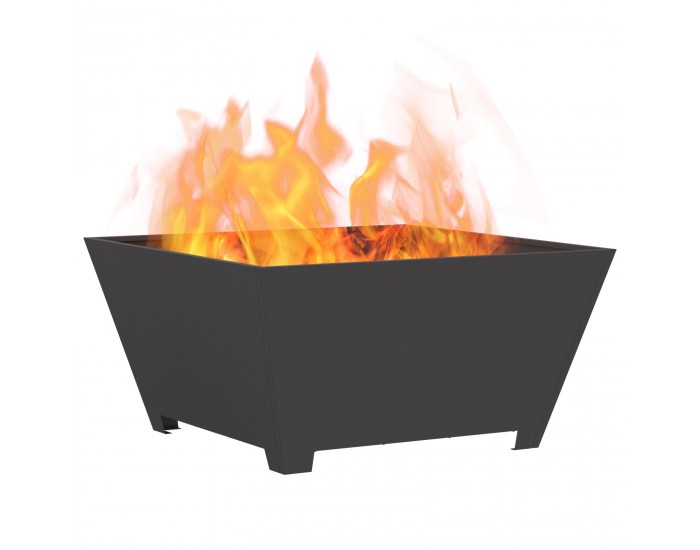 Sonata H Огнище Квадратно Черно 80x80x40 см Стомана