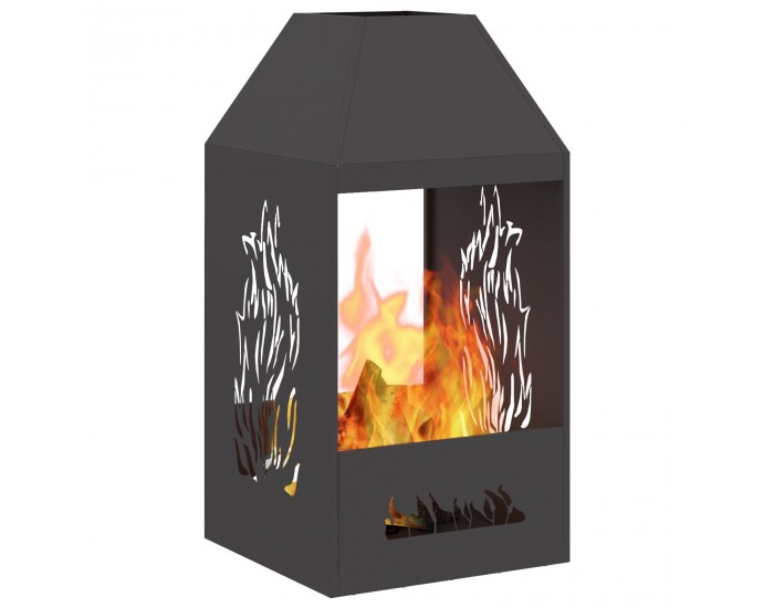Sonata H Огнище Черно 50x50x100 см Стомана