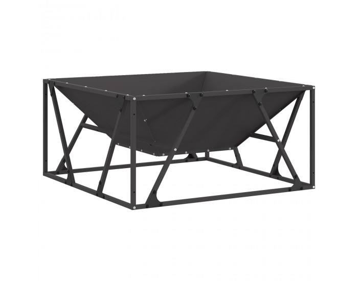 Sonata H Огнище Квадратно Черно 80x80x40 см Стомана