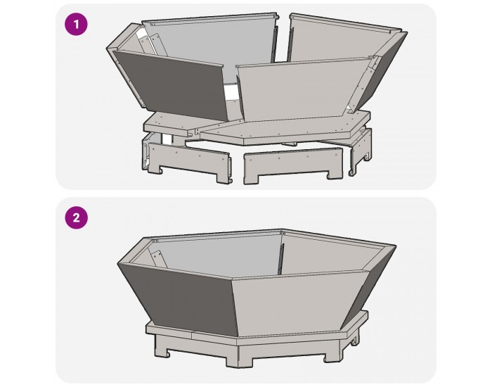 Sonata H Огнище Хексагонално Черно 75x75x28 см Стомана