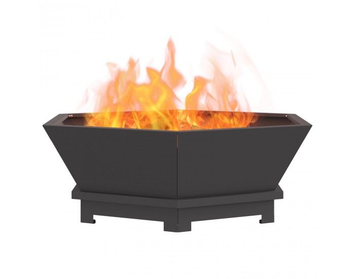 Sonata H Огнище Хексагонално Черно 75x75x28 см Стомана