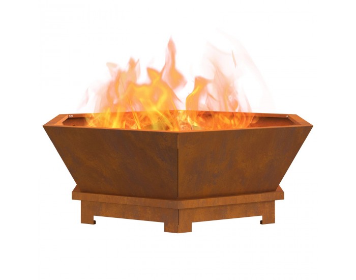 Sonata H Огнище Шестоъгълно 75x75x28 см от Временна Стомана