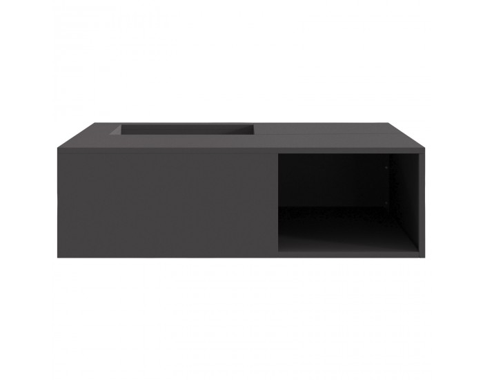 Sonata H Печка за огън с място за дърва Черна 100x100x30 см Стомана