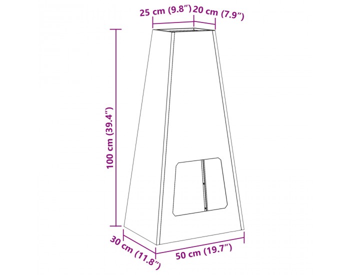 Sonata H Огнище Черно 50x35x100 см Стомана Sonata H Огнище Черно 50x35x100 см Стомана