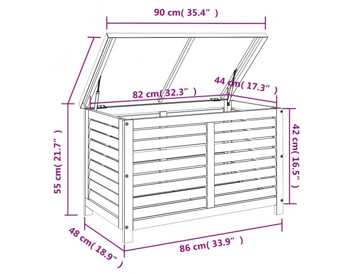 Sonata H Градинска кутия за съхранение 90x48x55 см евкалипт масив Sonata H Градинска кутия за съхранение 90x48x55 см евкалипт масив