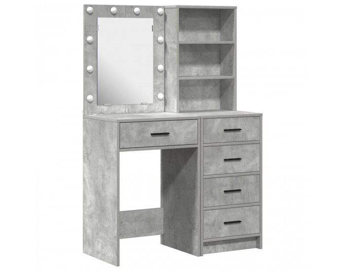 Sonata H 2 Частен Комплект Тоалетка с LED Конкретно Сиво Инженерна Дървесина