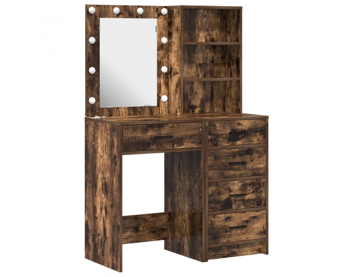 Sonata H Комплект за тоалетна маса с LED и опушен дъб, 2 части