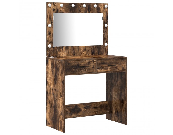 Sonata H 3-чавен комплект за тоалетка с LED в опушено дъбово дърво