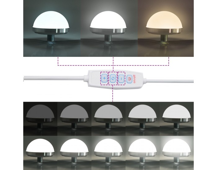 Sonata H 3-чавен комплект за тоалетка с LED в опушено дъбово дърво