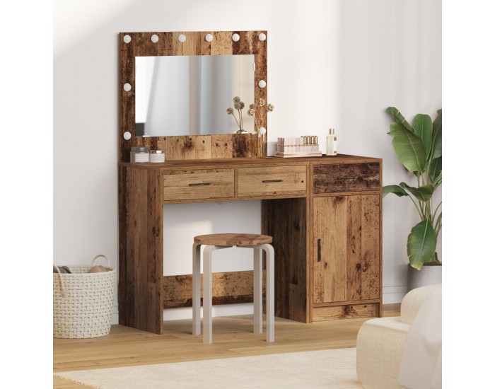 Sonata H 2 Части Столна Конфигурация с LED Стара Дървесина Инженерна Дървесина