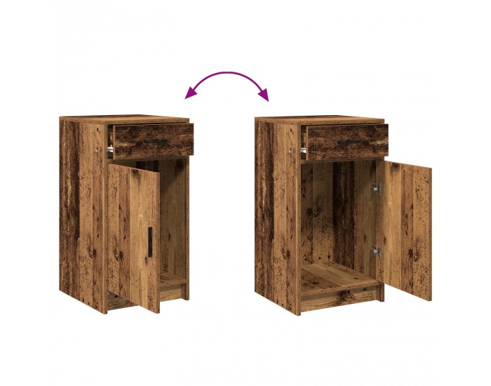 Sonata H 2 Части Столна Конфигурация с LED Стара Дървесина Инженерна Дървесина