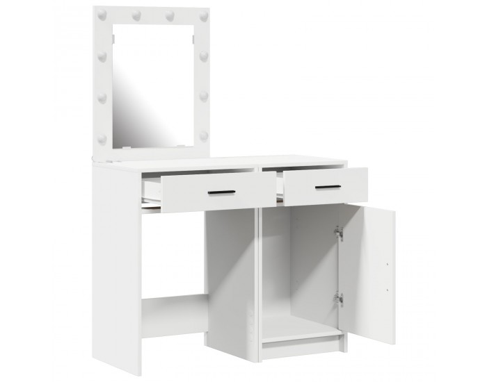 Sonata H Комплект тоалетка с LED - бяло инженерно дърво