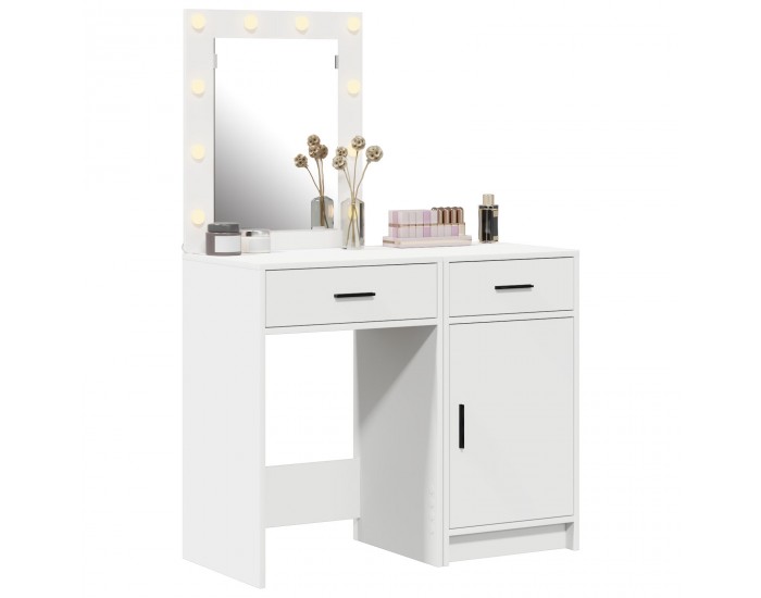 Sonata H Комплект тоалетка с LED - бяло инженерно дърво