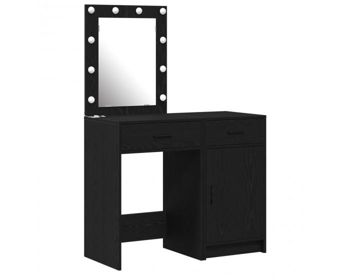 Sonata H 2-Часов Комплект Тоалетни Масички с LED Черна Инженерна Дървесина